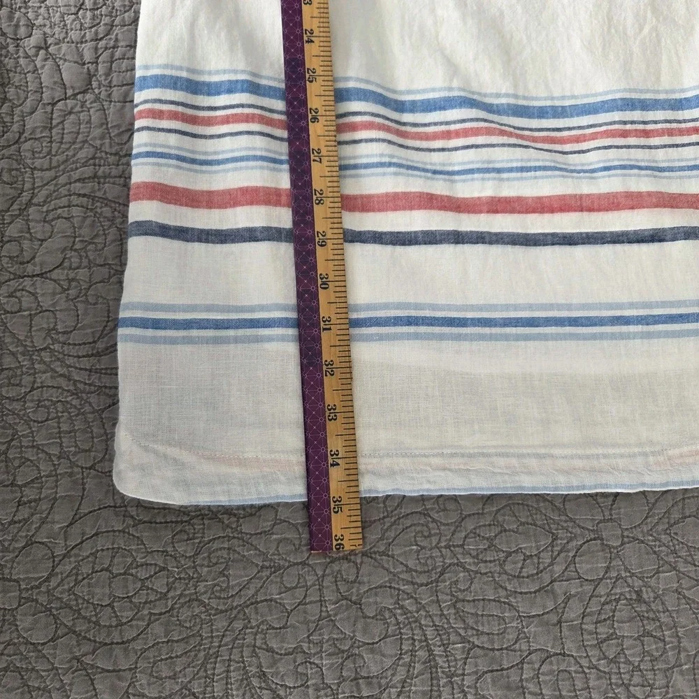 Beach Lunch Lounge Dress Women's XL Striped Linen Blend Preppy Beach‎ Resortwear